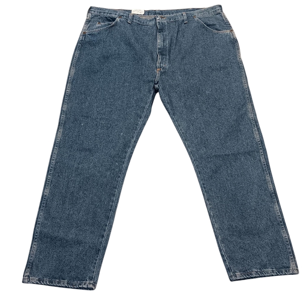 Vintage Wangler Hero Jeans Men 44x30 Regular Fit Med Wash Blue High Rise Western
